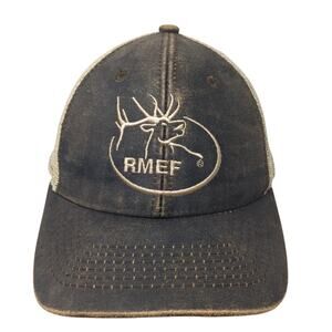RMEF Volunteer Snapback Trucker Hat Brown One Size Adjustable Embroidered